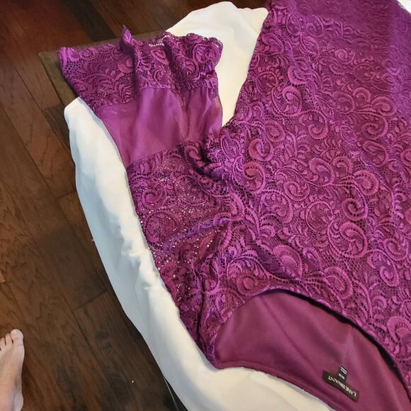 Lane Bryant Lace Bell Sleeve Dress Purple Womens Plus Size 18/20 Purple - Picture 9 of 13